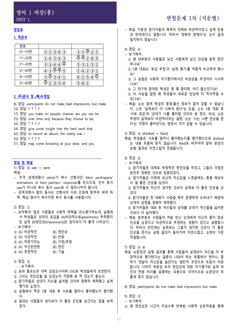 [현장의 모든 비법] 고등 영어 Ⅰ 비상(홍) 1과_preview_15