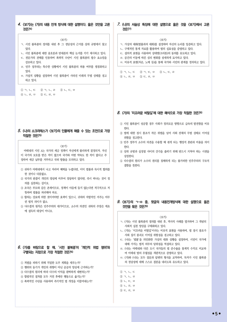 [2027 수능특강 독서] 적용학습 주제통합 10 시민 불복종과 소크라테스_분석+문제_preview_5