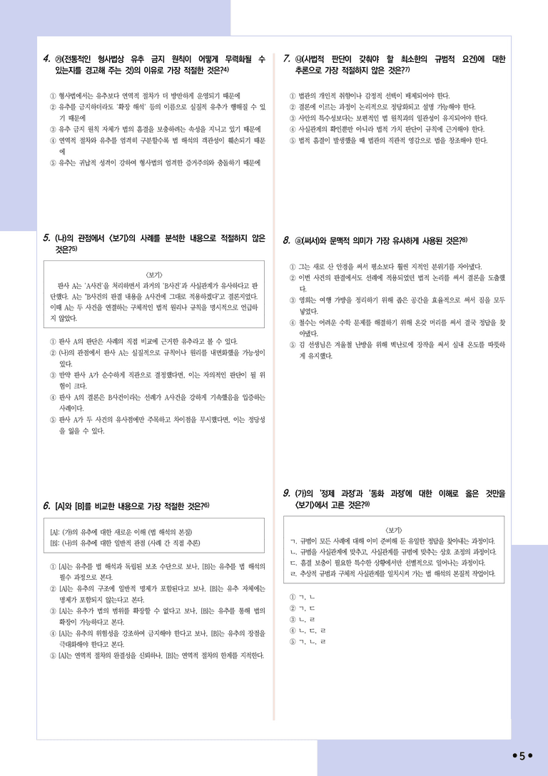 [2027 수능특강 독서] 적용학습 주제통합 11 법해석의 본질과 유추_분석+문제_preview_5