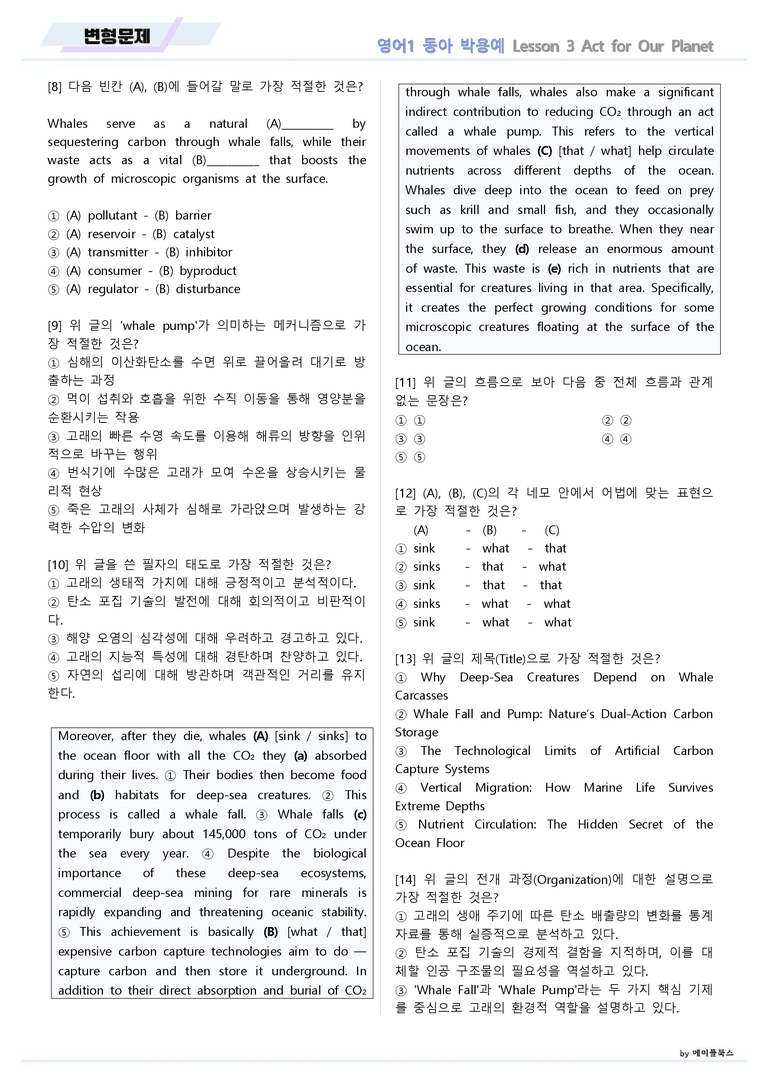 영어1 동아 박용예 03 3강 3과 변형문제 by 메이플북스 22년 개정_preview_5