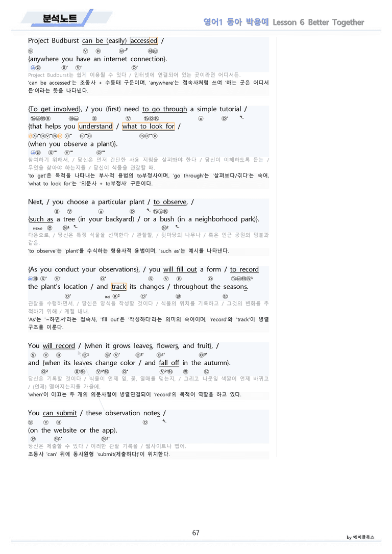 영어1 동아 박용예 분석노트 전체통합 할인 22년 개정 by 메이플북스_preview_67