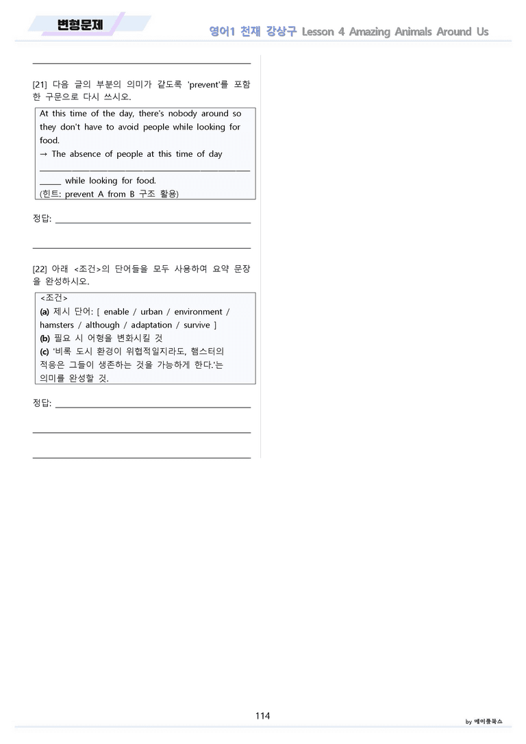 영어1 천재 강상구 4강 4과 분석 변형 워크북 올인원 by 메이플북스_preview_114
