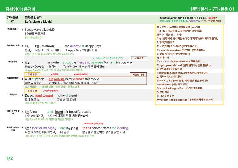 2022 개정 중1 동아 윤정미 - 7-8과상세분석 R1 by 시드 잉글리쉬_preview_1