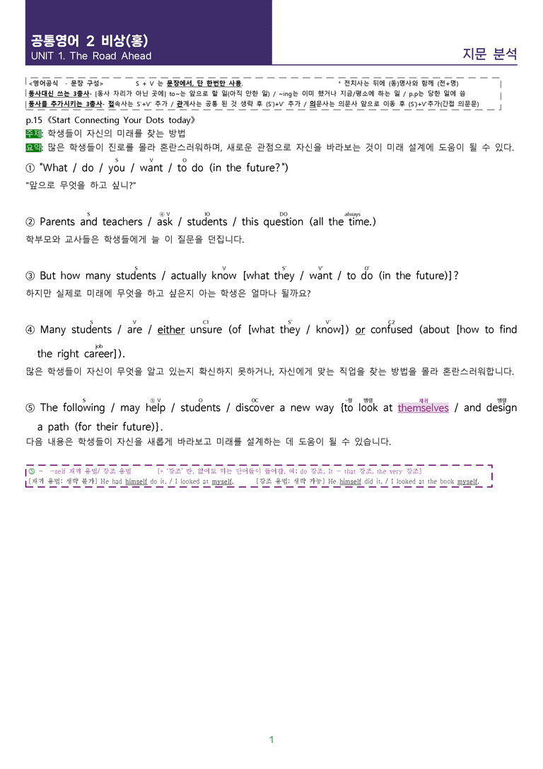[핵심! 적중 예상] 공통영어 2 비상(홍) 1과 본문분석_preview_1