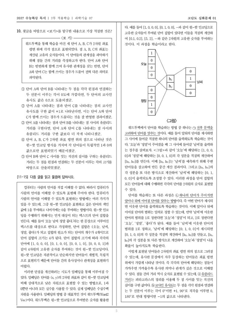 [2027 수능특강 독서] 적용학습 과학기술 07 임베딩과 유사도 표현_고난도심화문제01_preview_5