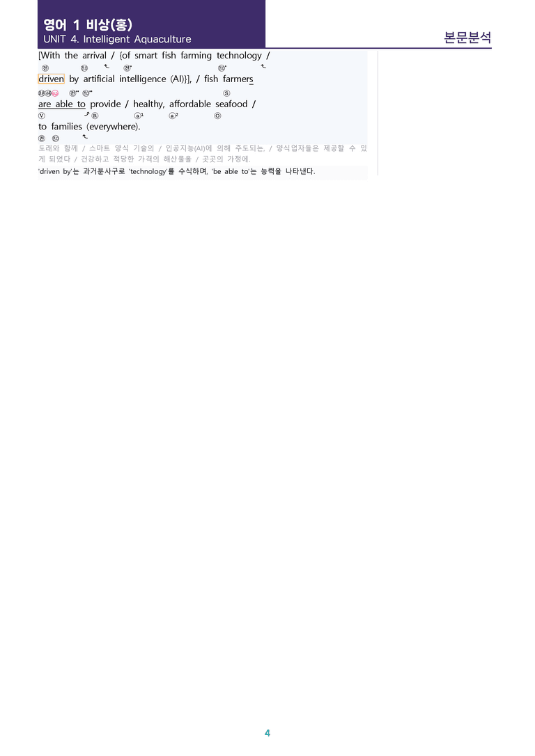 [1등급의 모든 핵심] 고등 영어 Ⅰ 비상(홍) 4과 올인원_preview_4