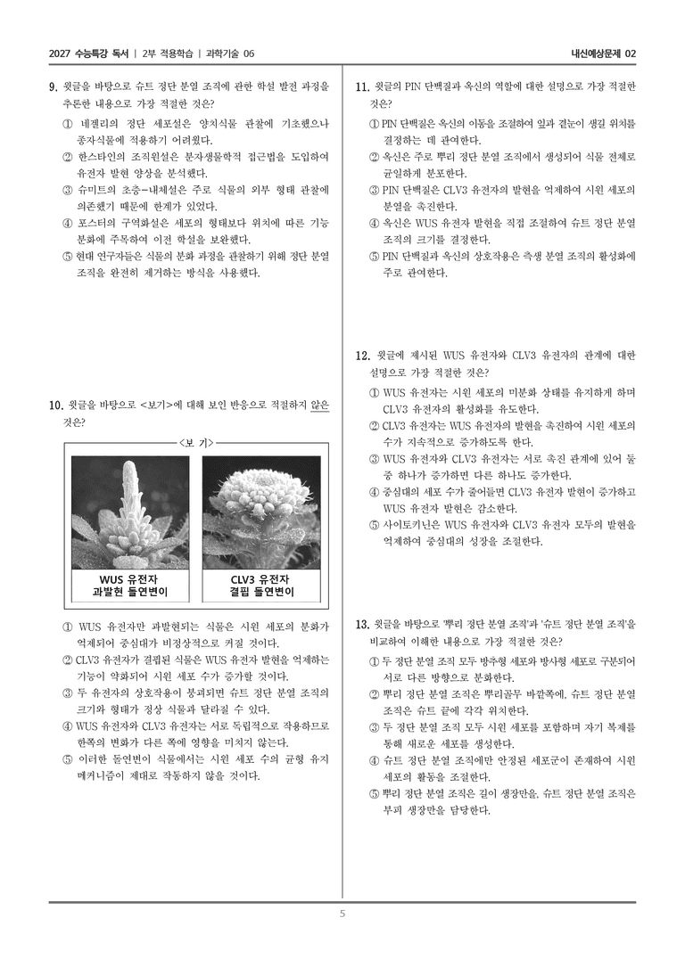 [2027 수능특강 독서] 적용학습 과학기술 06 식물의 생장_내신예상문제02_preview_5