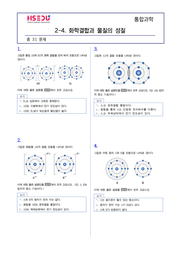 2-4 화학결합과 물질의 성질 | STEP2 최다빈출대표유형_preview_1