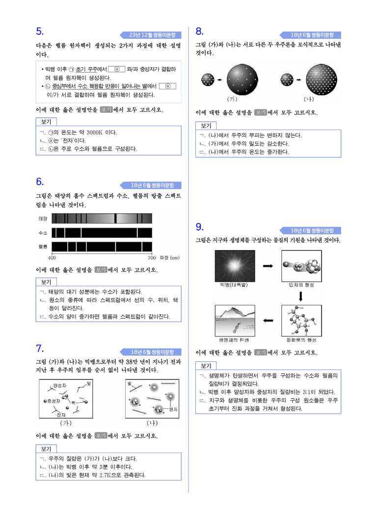 2-1 우주의 시작과 원소의 생성 | STEP4 고난도기출변형_preview_2
