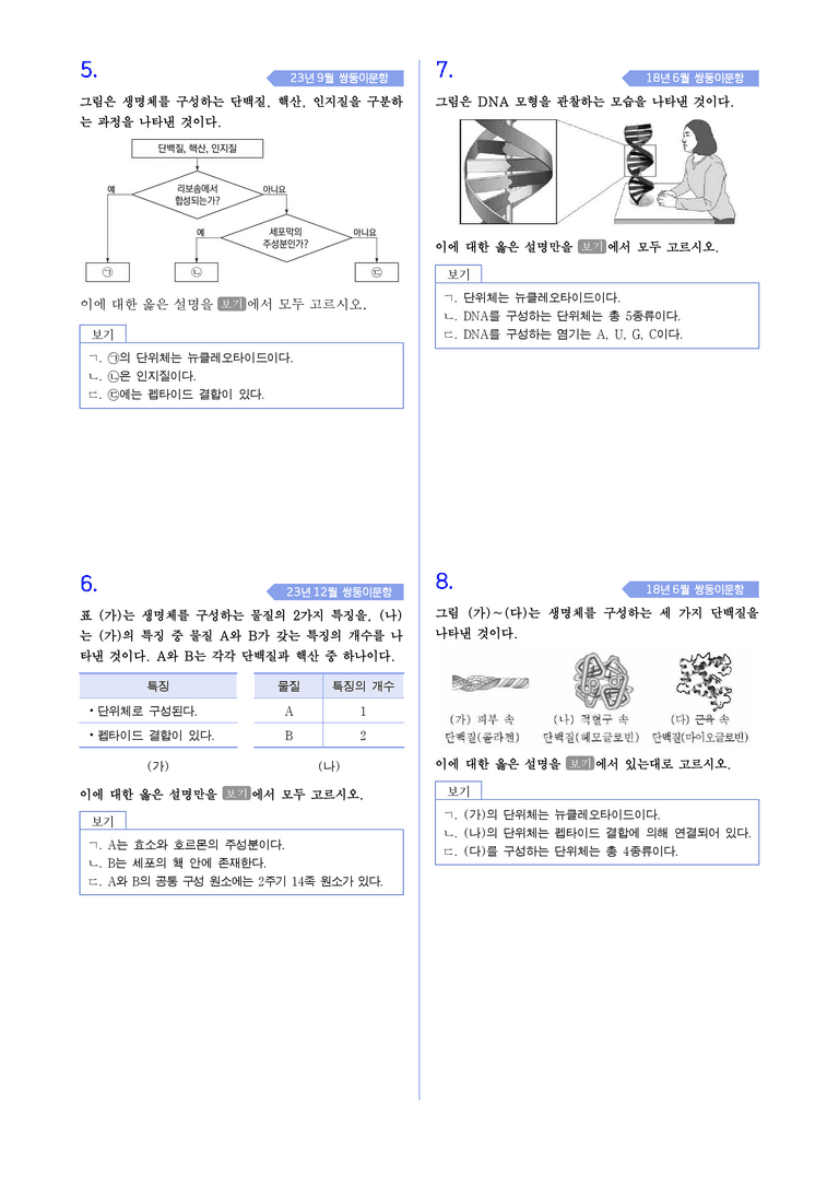 2-6 생명체 구성 물질의 규칙성 | STEP4 고난도기출변형_preview_2