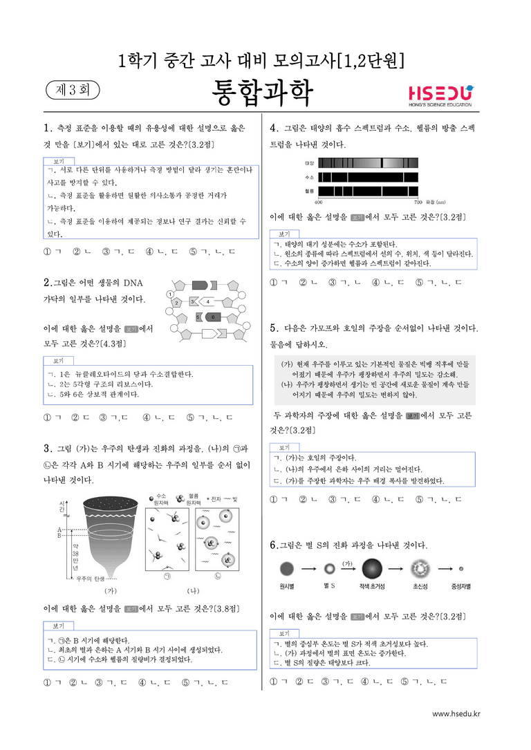 1학기 중간고사 대비 파이널 모의고사(1,2단원)_3회_preview_1