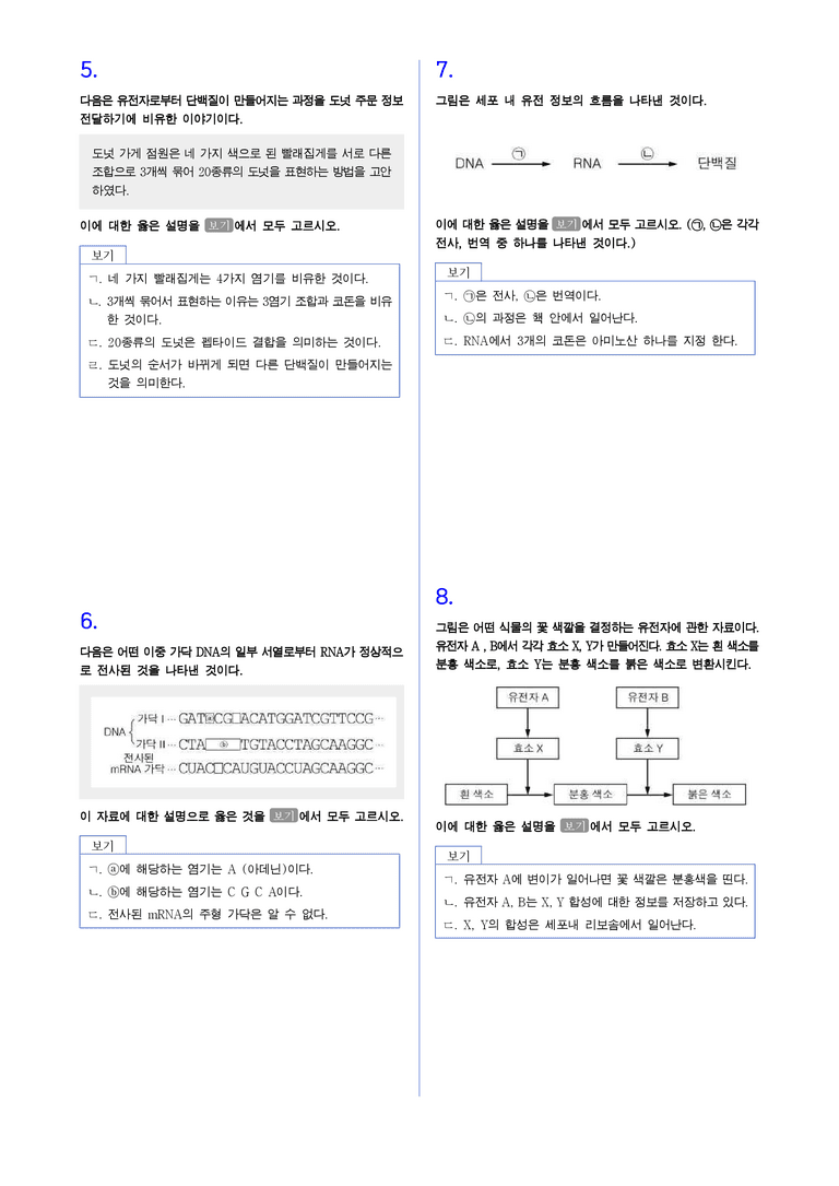 3-7 생명 시스템에서의 정보의 흐름 | STEP2 최다빈출대표유형_preview_2