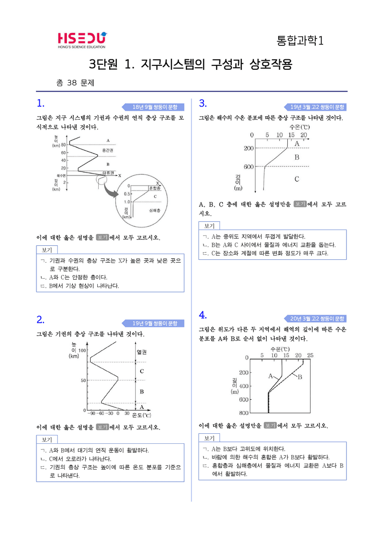 3-1 지구시스템의 구성과 상호작용 | STEP4 고난도기출변형_preview_1
