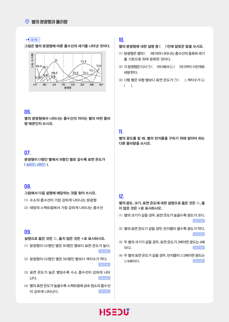 3-3 별의 분광형과 물리량 | STEP1 개념확인문제_preview_2