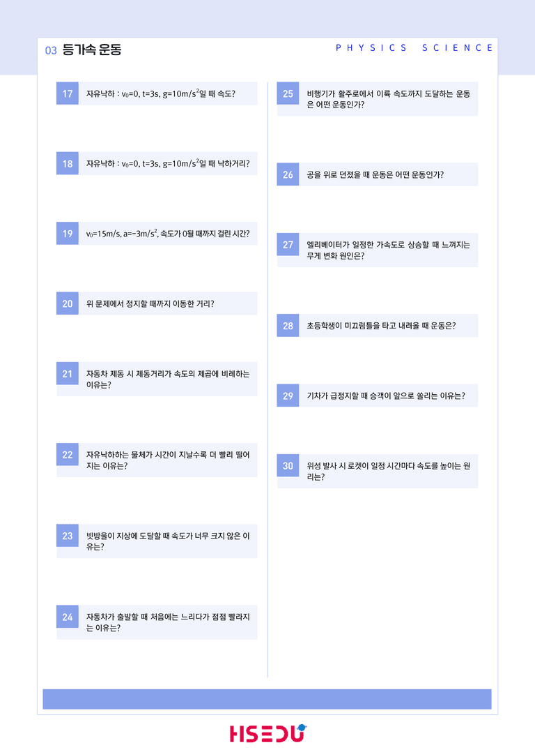 1-3 등가속도 운동 | STEP1 개념확인문제(단답형)_preview_2