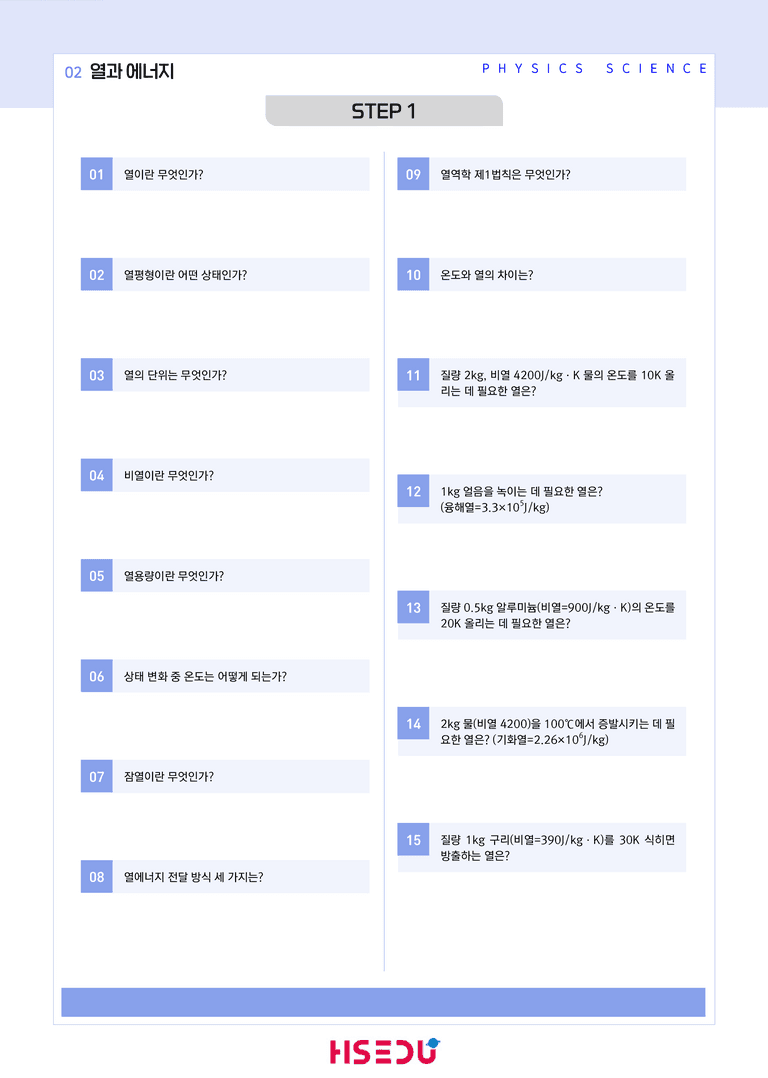 1-6 열과 에너지 | STEP1 개념확인문제(단답형)_preview_1