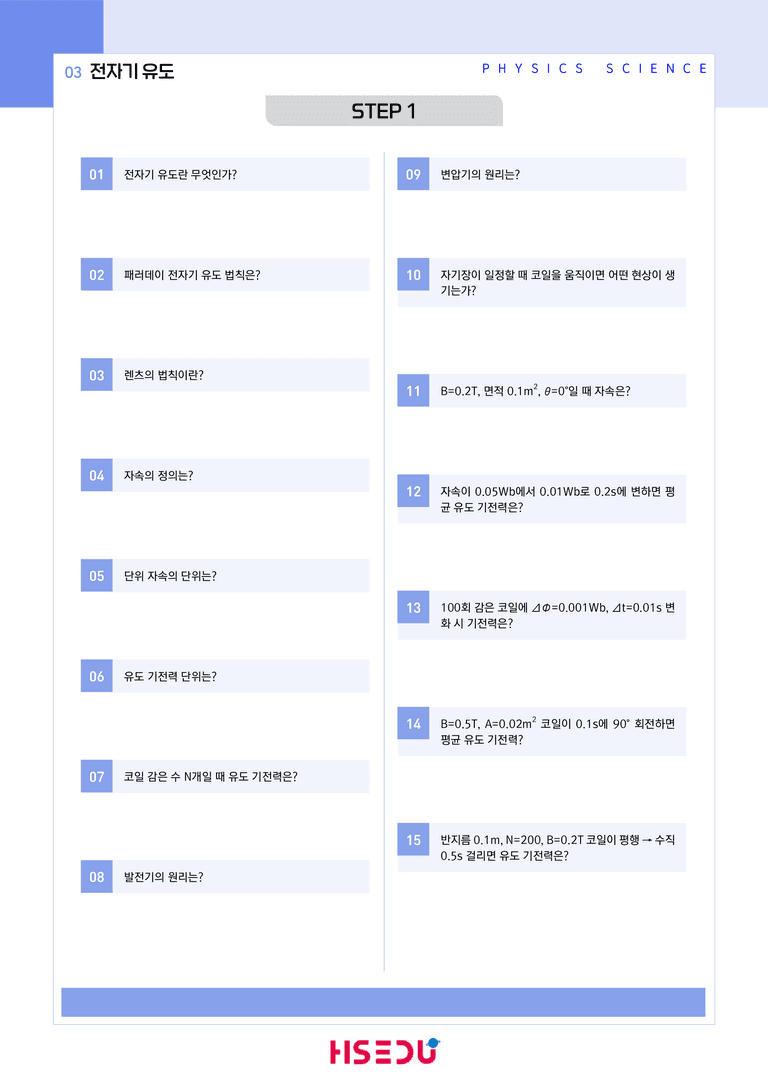 2-6 전자기유도 | STEP1 개념확인문제(단답형)_preview_1