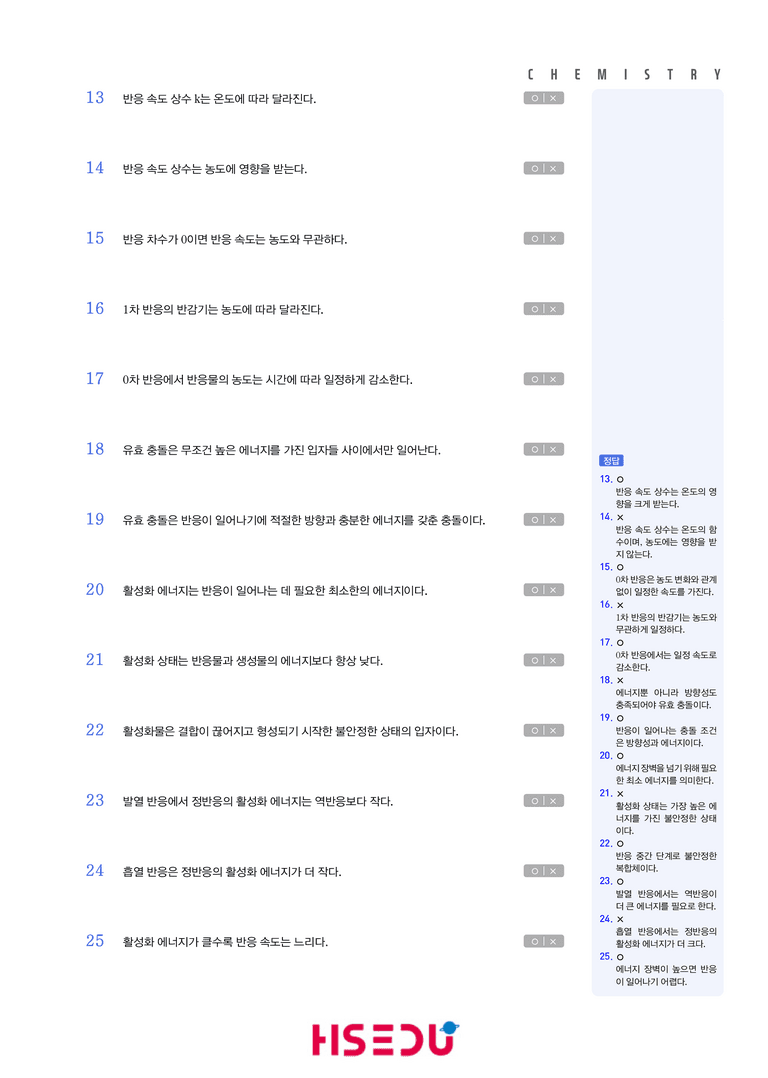 4-1 화학 반응 속도 | STEP1 개념확인문제(OX/단답형)_preview_2