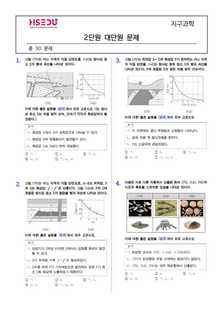 2 지구의 역사와 한반도의 암석  | STEP5 대단원실전모의고사_preview_1