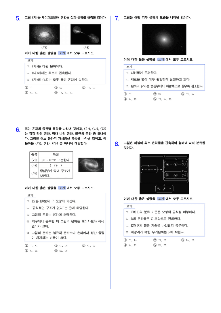 3-5 은하의 분류와 특징 | STEP2 최다빈출대표유형_preview_2