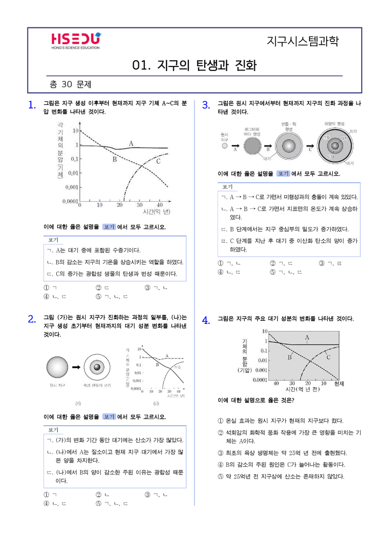 1-1 지구의 탄생과 진화 | STEP2 최다빈출대표유형_preview_1