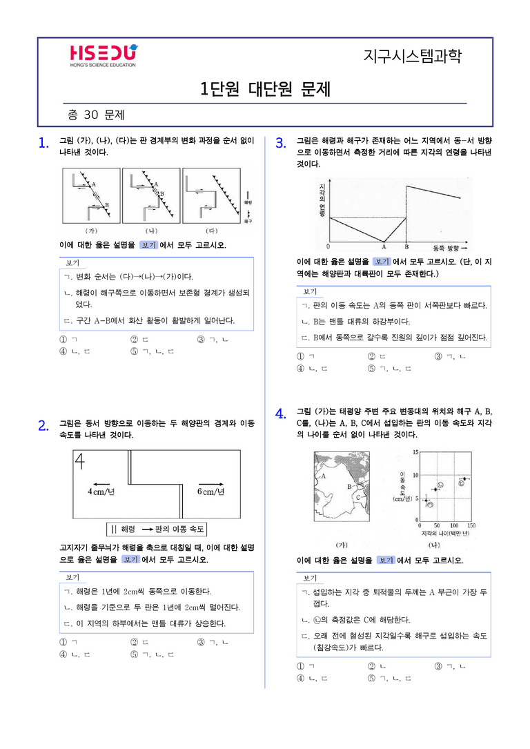 1단원 지구탄생과 생동하는 지구 | STEP5 대단원실전모의고사_preview_1
