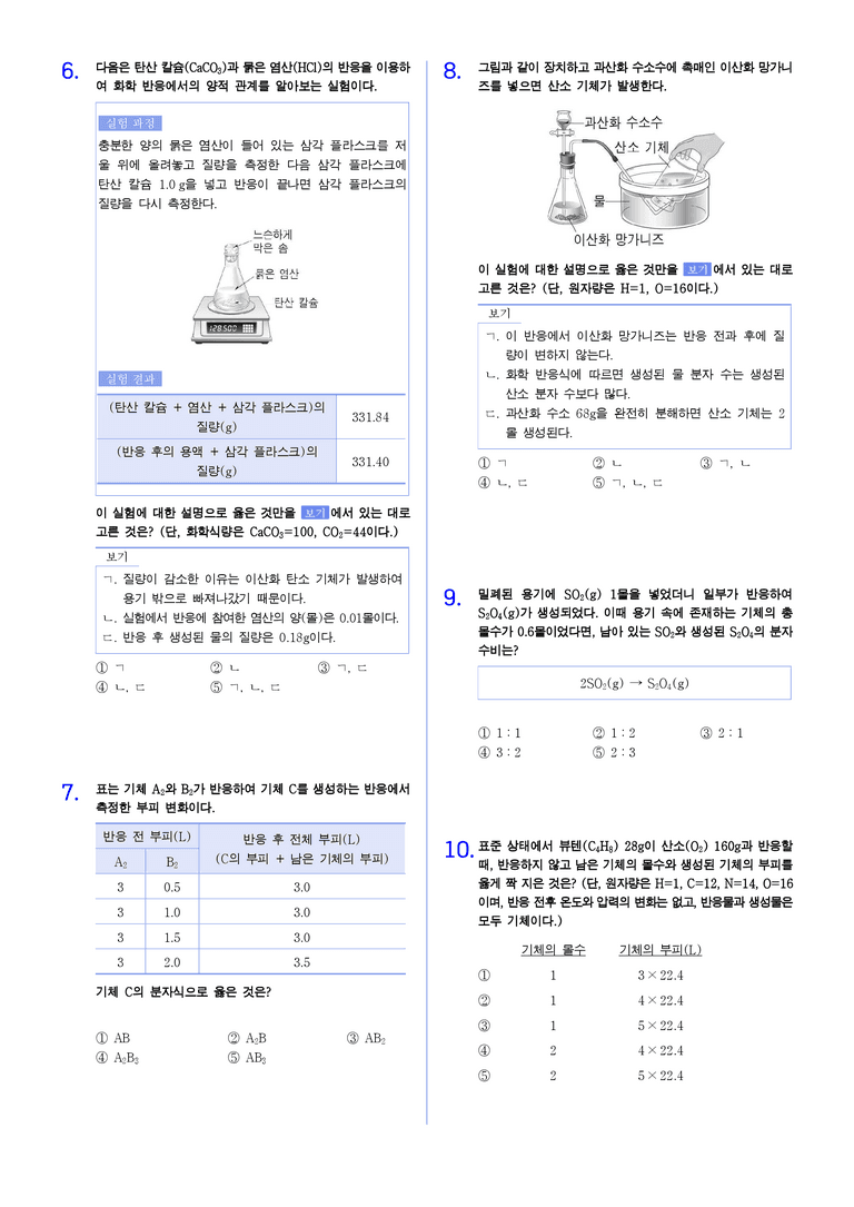 1-3 화학반응의 양적관계 유형별 문제 | STEP2 최다빈출대표유형_preview_2