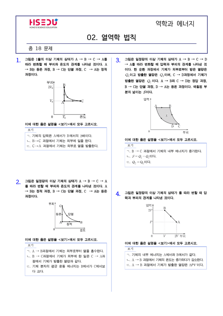 2-2 열역학 법칙 | STEP2 최다빈출대표유형_preview_1