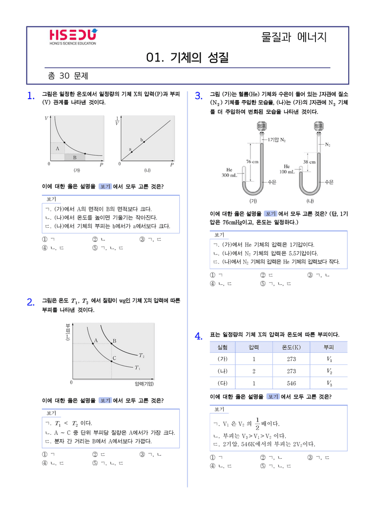 1-1 기체의 성질 | STEP2 최다빈출대표유형_preview_1