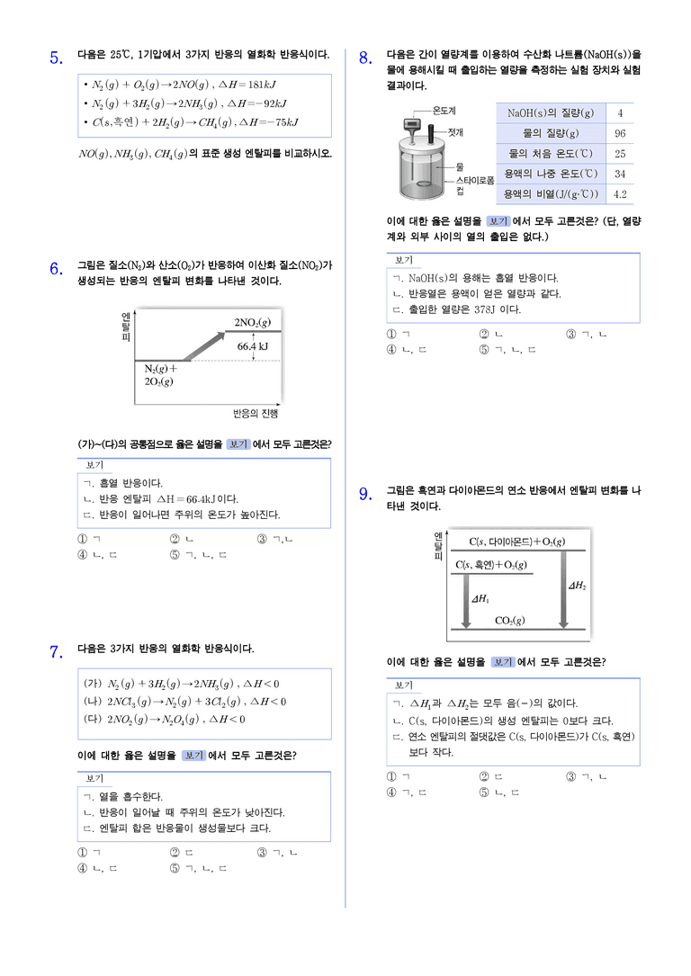 3-1 화학반응과 엔탈피 | STEP2 최다빈출대표유형_preview_2