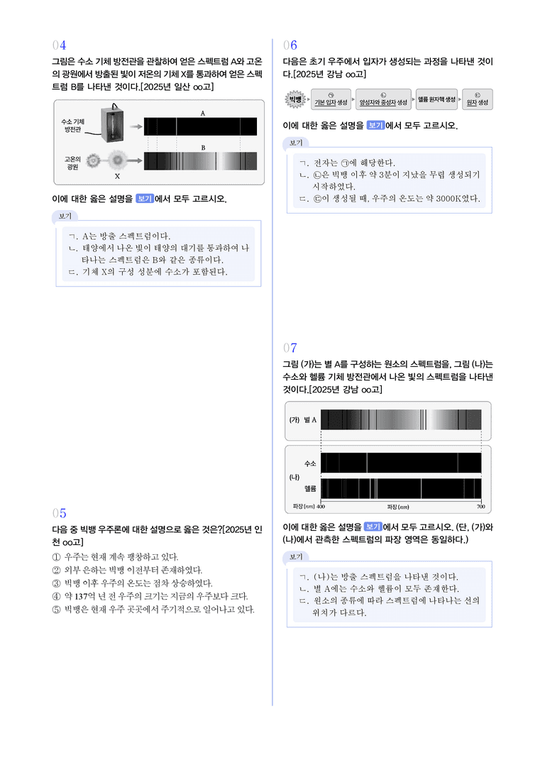 2-1 우주의 시작과 원소의 생성 | STEP3 최신기출변형_preview_2
