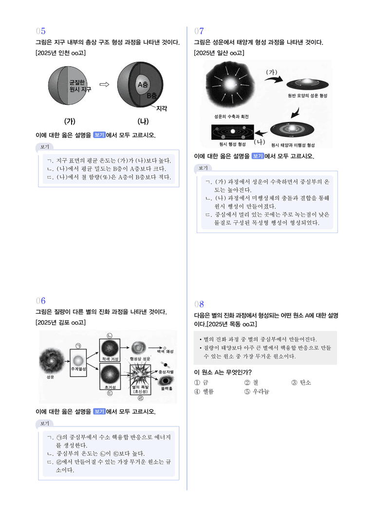 2-2 지구와 생명체를 구성하는 원소의 생성 | STEP3 최신기출변형_preview_2
