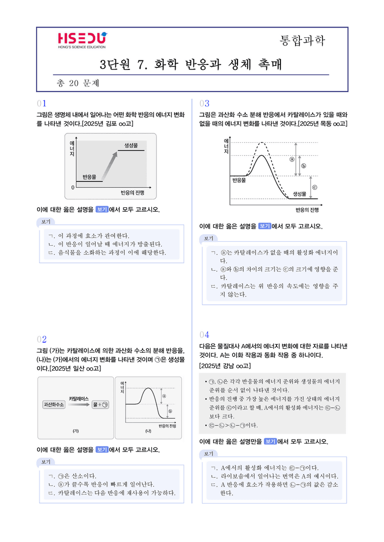 3-6 생명 시스템과 화학 반응 | STEP3 최신기출변형_preview_1
