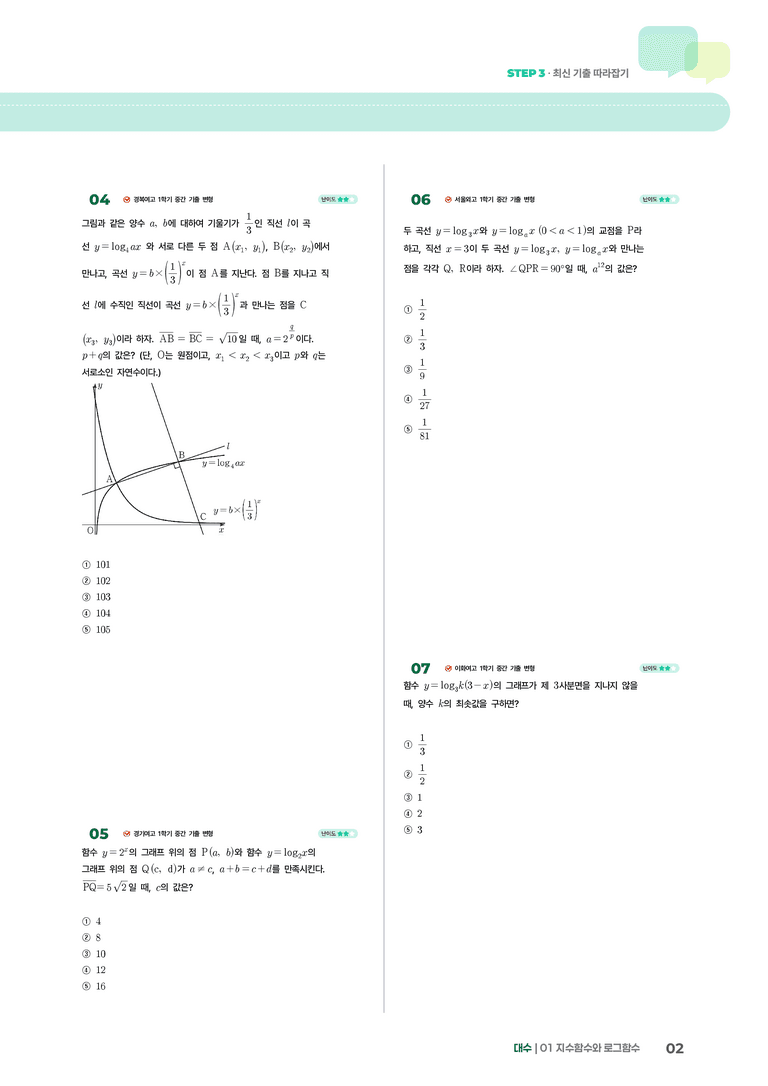 1-4 로그함수의 그래프 | STEP3 최신기출변형_preview_2