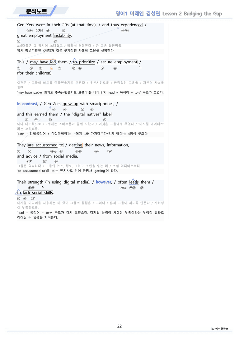 영어1 미래엔 김성연 분석노트 전체통합 할인 22년 개정 메이플북스_preview_22