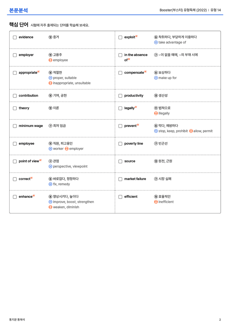 Booster(부스터) 유형독해 (2022) 유형 14 본문분석_preview_2