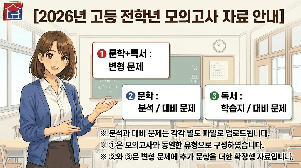 [26년 고2 3월 학평] 독서·문학 변형 문제 SET (28문항)_promotion