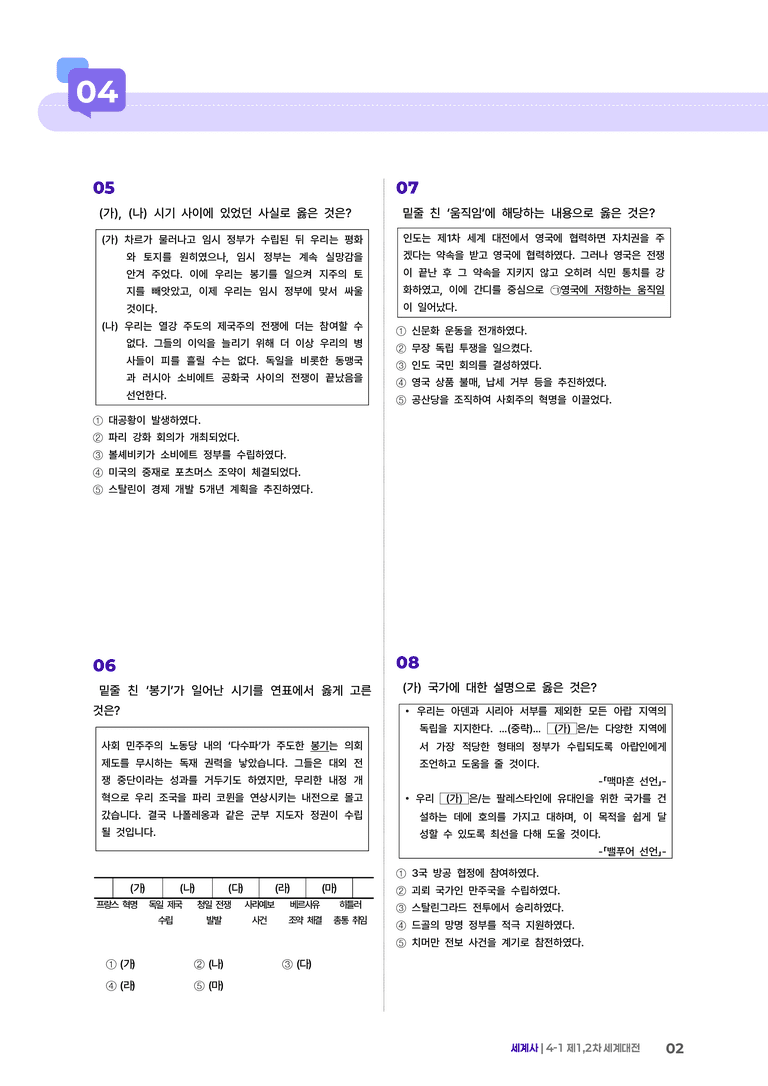 4-1 제1, 2차 세계대전 | STEP5 고난도기출변형  _preview_2