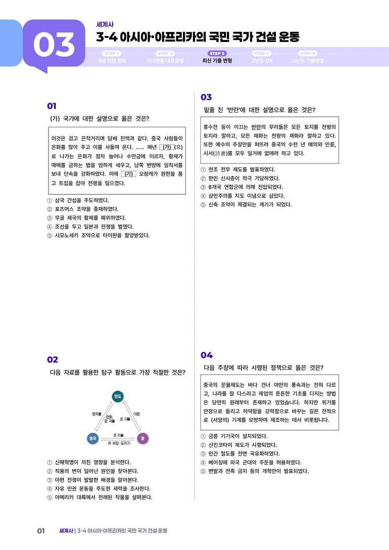 3-4 아시아·아프리카의 국민 국가 건설 운동 | STEP3 최신기출변형_preview_1