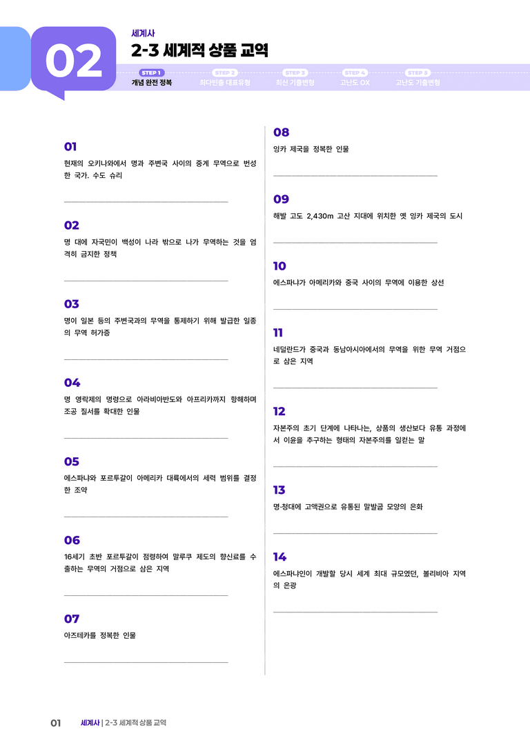 2-3 세계적 상품 교역 | STEP1 개념확인문제 _preview_1