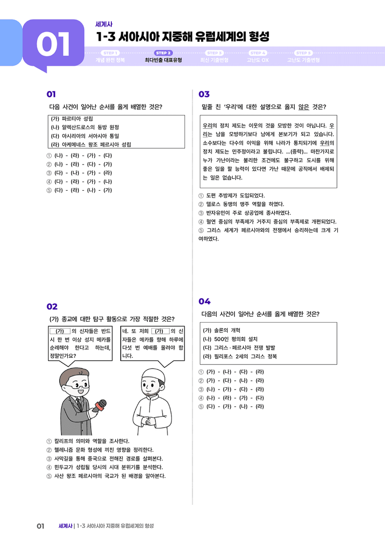 1-3 서아시아 지중해 유럽세계의 형성 | STEP2 최다빈출대표유형 _preview_1