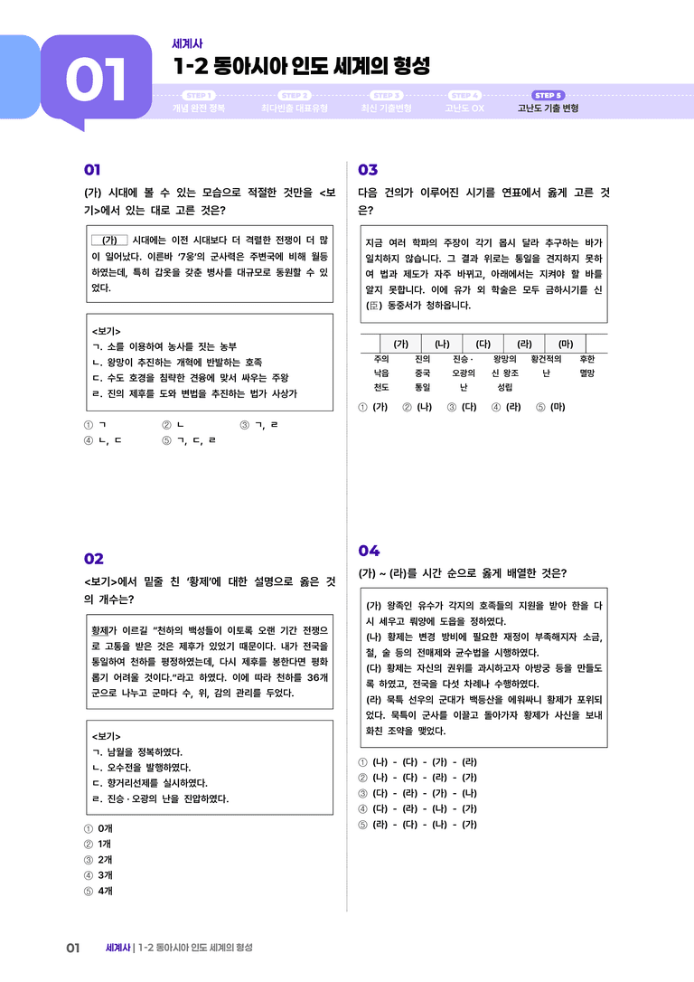 1-2 동아시아 인도 세계의 형성 | STEP5 고난도기출변형  _preview_1