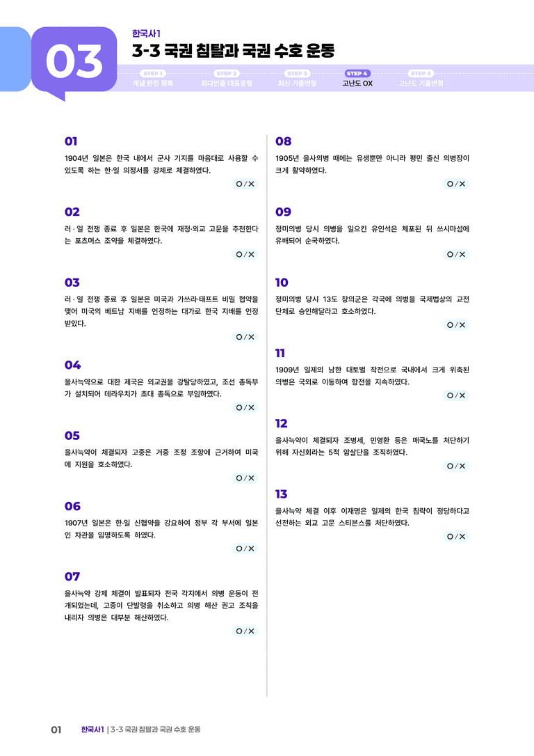 3-3 국권 침탈과 국권 수호 운동 | STEP4 고난도OX _preview_1