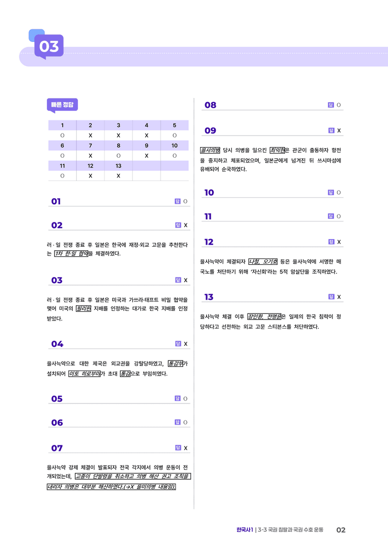 3-3 국권 침탈과 국권 수호 운동 | STEP4 고난도OX _preview_2