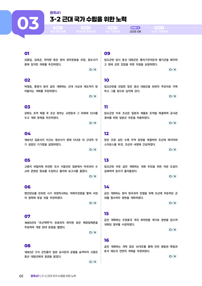 3-2 근대 국가 수립을 위한 노력 | STEP4 고난도OX _preview_1