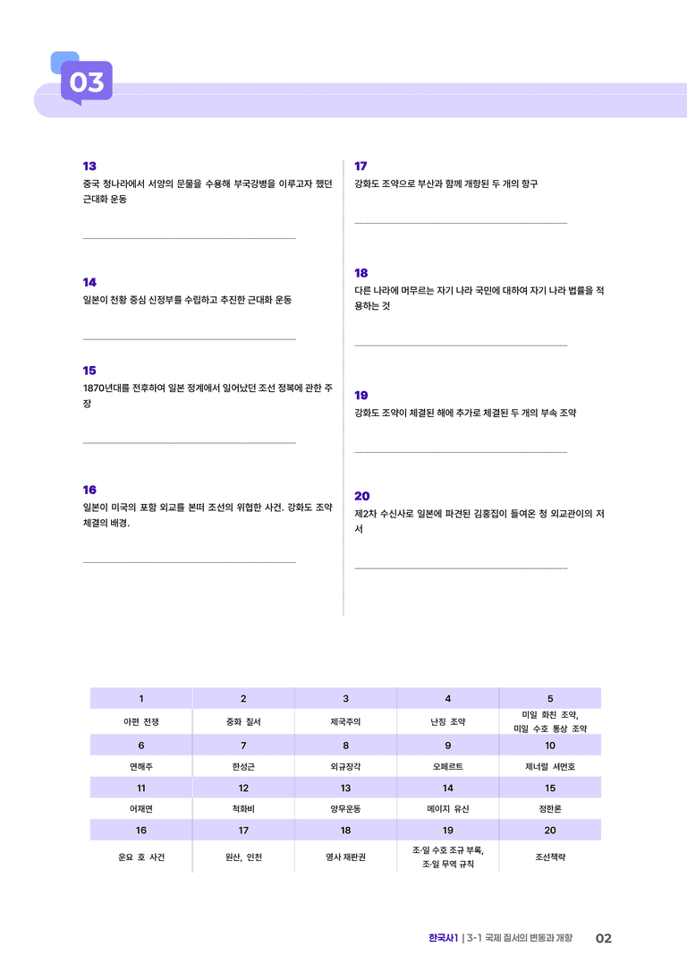 3-1 국제 질서의 변동과 개항 | STEP1 개념확인문제 _preview_2
