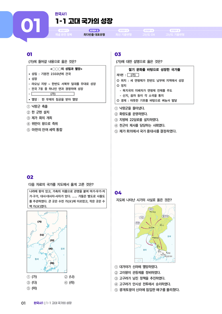 1-1 고대 국가의 성장 | STEP2 최다빈출대표유형 _preview_1