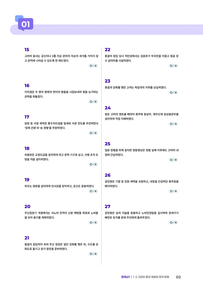 1-2 고려의 통치 체제와 정치 변동 | STEP4 고난도OX _preview_2