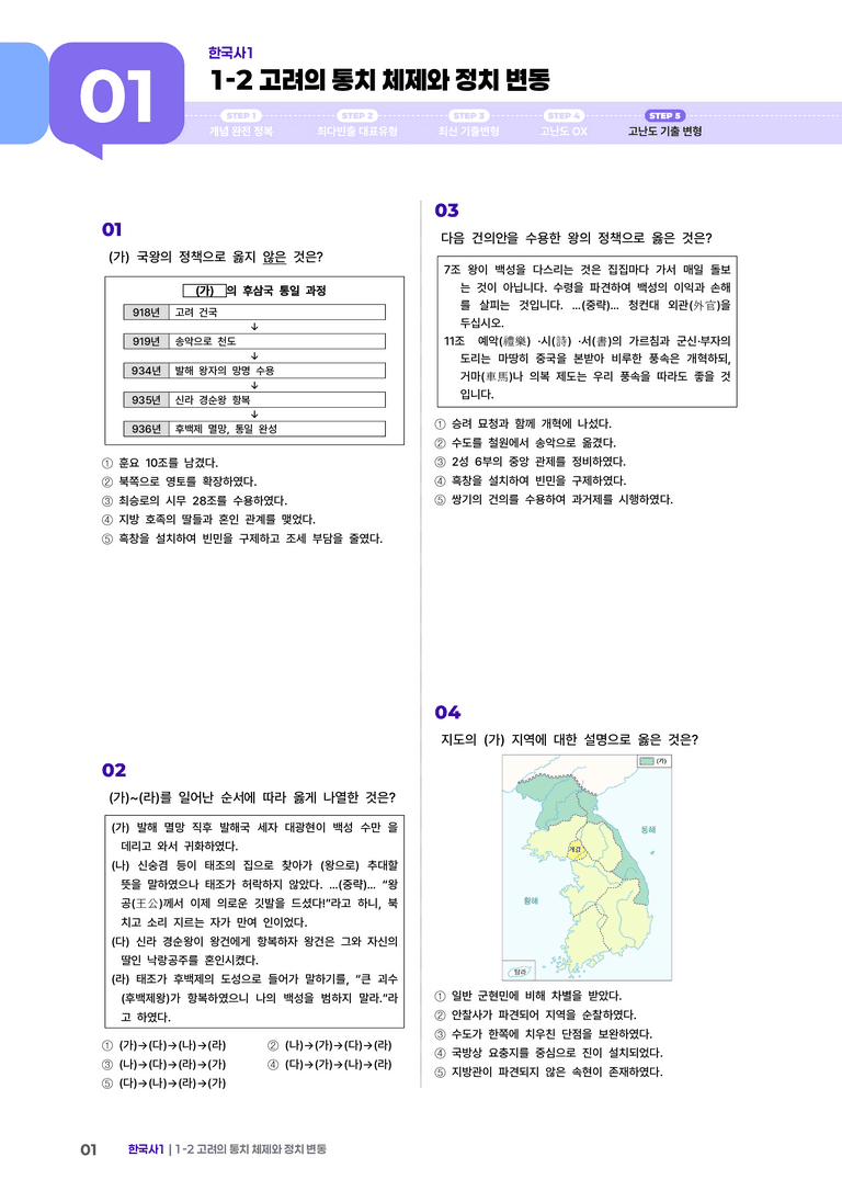 1-2 고려의 통치 체제와 정치 변동 | STEP5 고난도기출변형  _preview_1