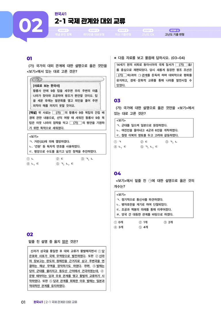 2-1 국제 관계와 대외 교류 | STEP5 고난도기출변형  _preview_1